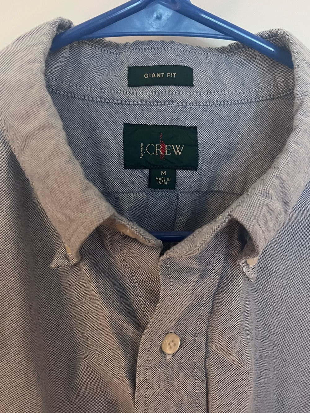 J Crew Giant Fit Oxford Shirt Blue Sz Medium